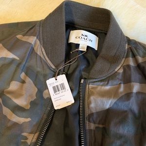 Men’s coach waxed canvas camo bomber jacket NWT